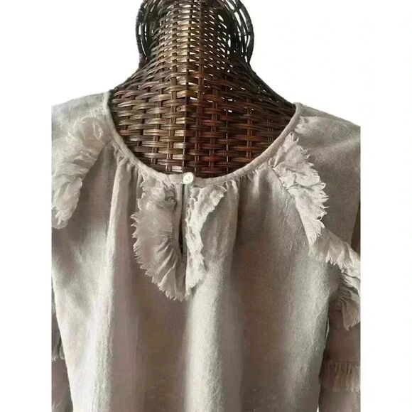 Roberta Roller Rabbit 100% Wool Long Sleeve Peasant Blouse XS costal preppy whim - Picture 7 of 8